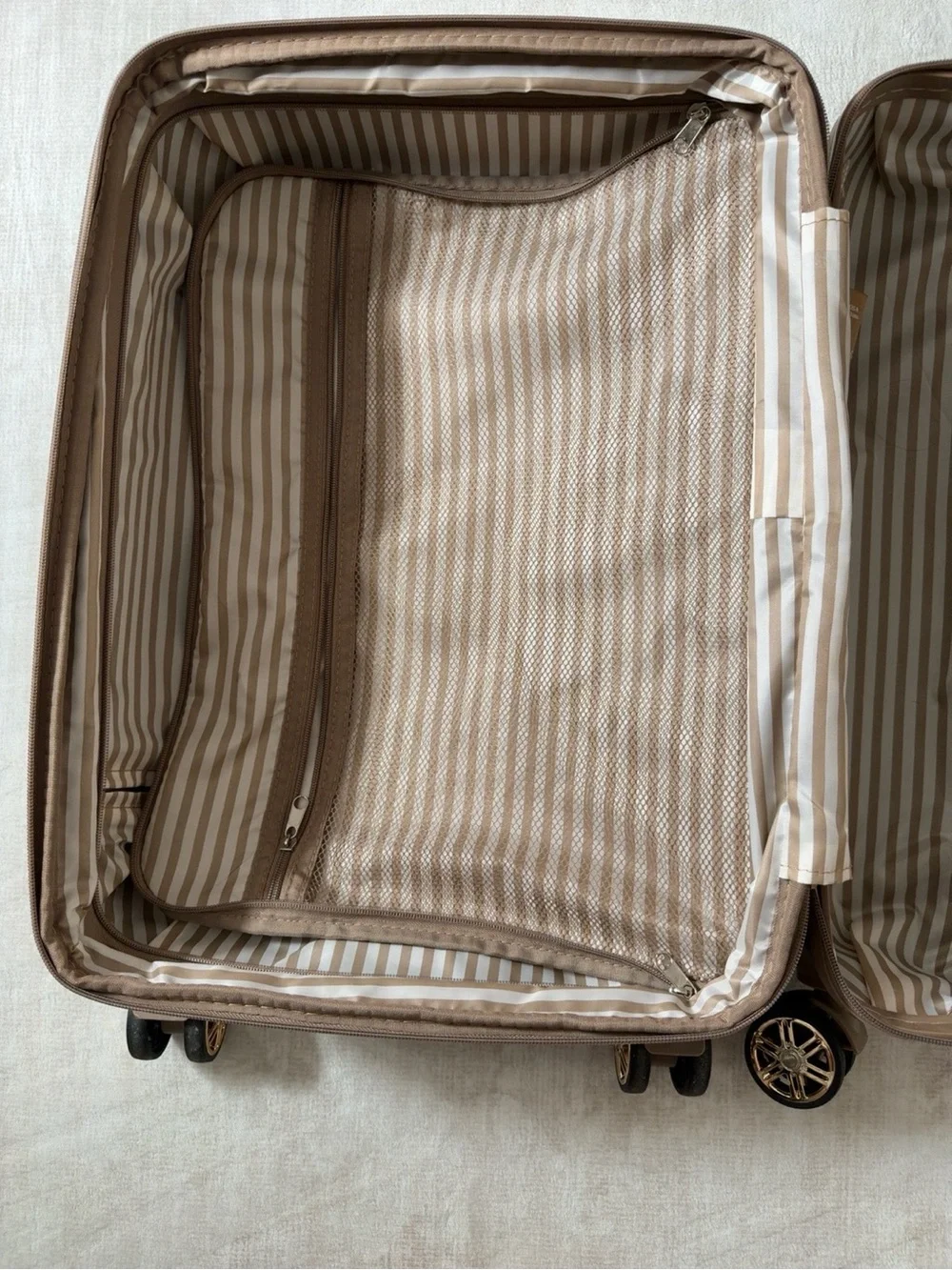 Textured Hard-Shell Carry-On Luggage in Taupe